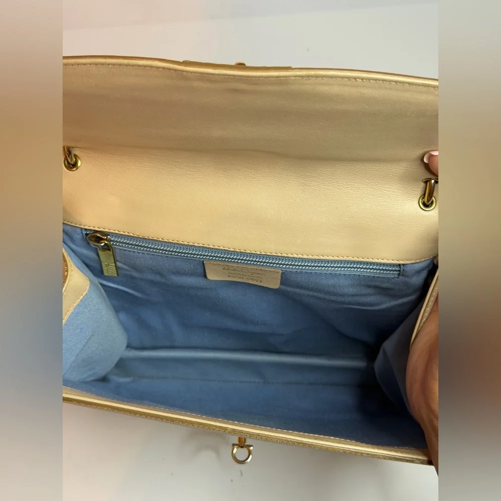 Salvatore Ferragamo Beige Leather Crossbody Bag